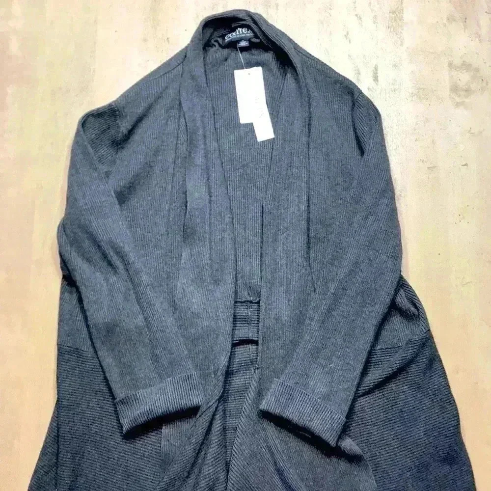Context charcoal draping cardigan 1x